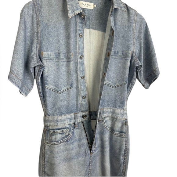 Rag and bone  XS Miramar Tulip Dress Light Wash Tencel Denim Look - Picture 4 of 14